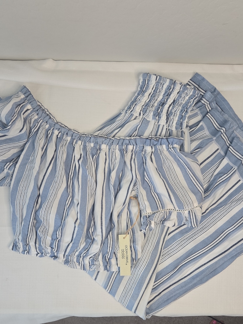 Ocean Drive Light Blue and White Striped Set